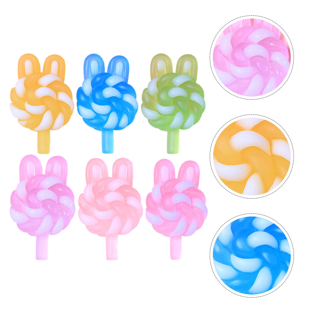 Resin Art Store - 24 stuks schattige cartoon lollybedels konijnvormige