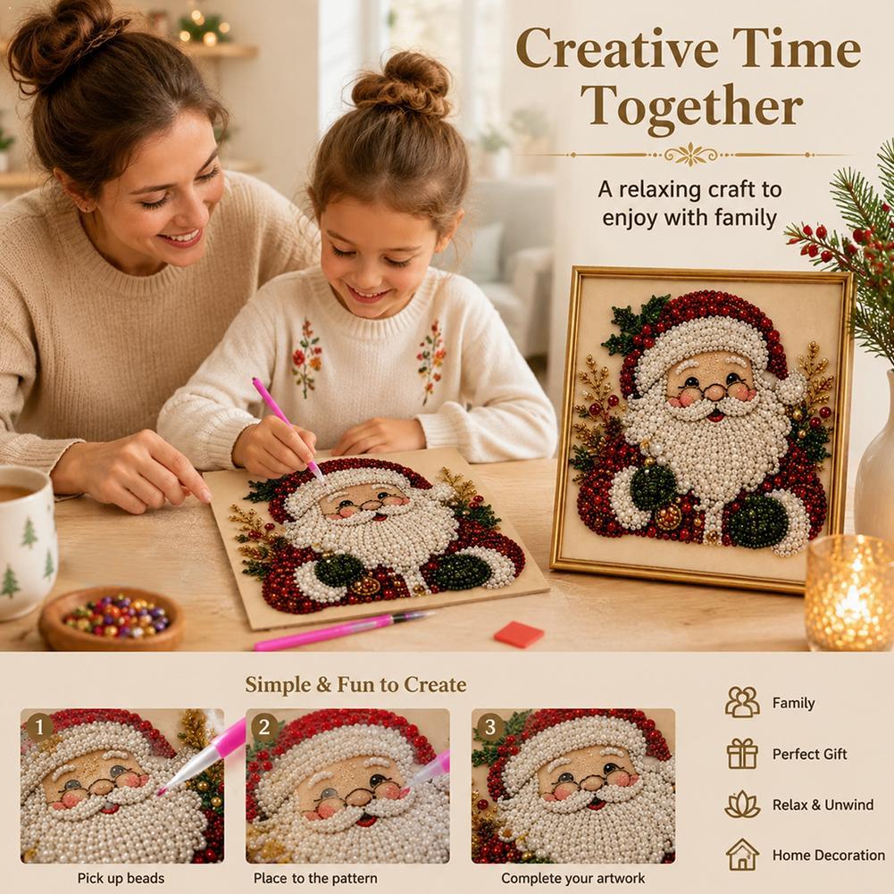 Resin Art Diy - Kerstmis Kerstman Parel Kunst DIY Kit