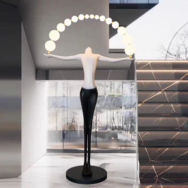 Resin Art Materials Wholesale - Groothandel grote LED-vloerlamp Human Art Statue