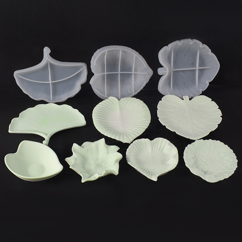 Resin Art Tray - Gips Cement DIY Blad Schotel Schimmel