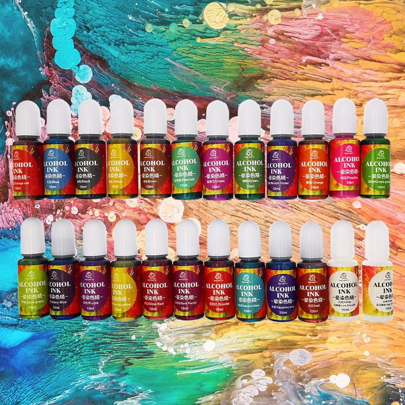 Resin Pigment Alcohol Ink - 24 Kleur 10 ml Art Inkt