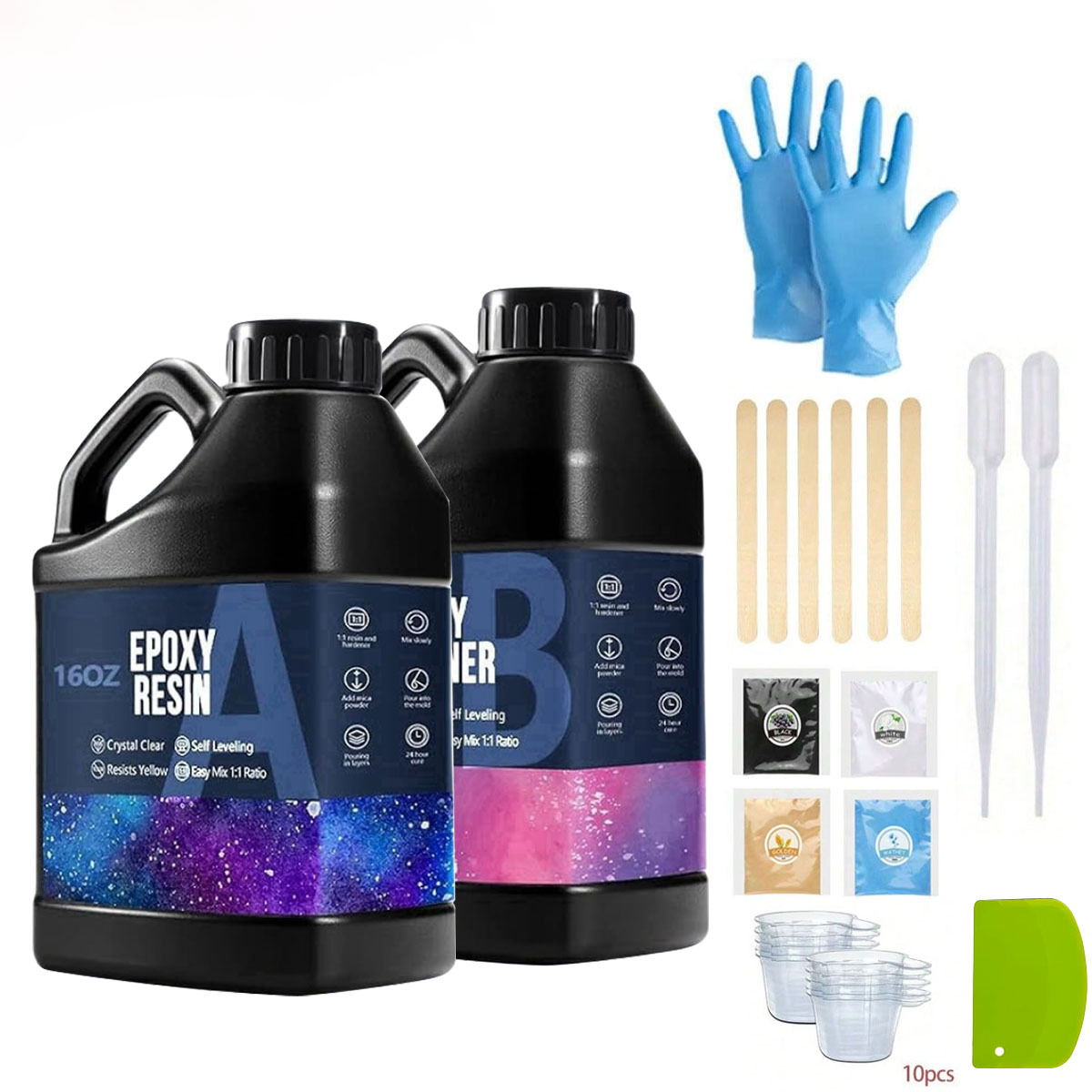 Resin Art And Jewelry - 1000ml Kristalheldere Epoxyhars Kit Geen Vergeling