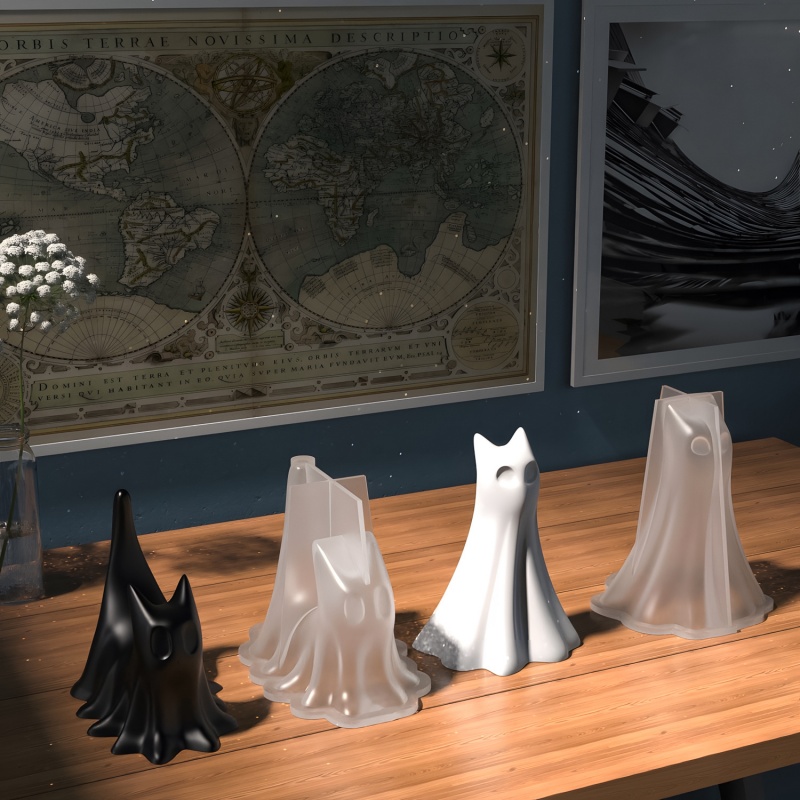 Ghost Cat Halloween Desktop Or - Resin Art Acrylic recensie en prijs