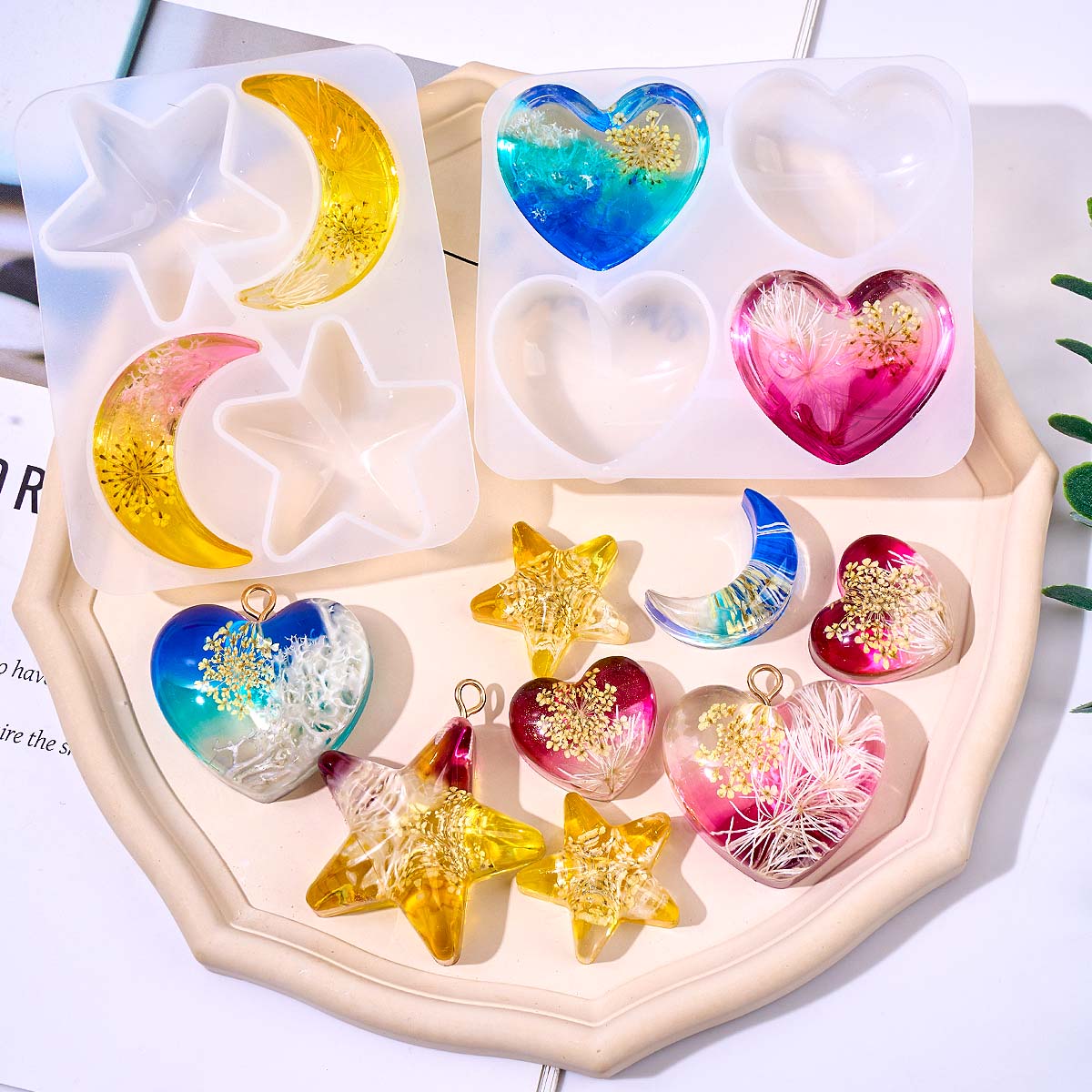 Hart Ster Maan Hanger Silicone - Resin Art Acrylic recensie en prijs