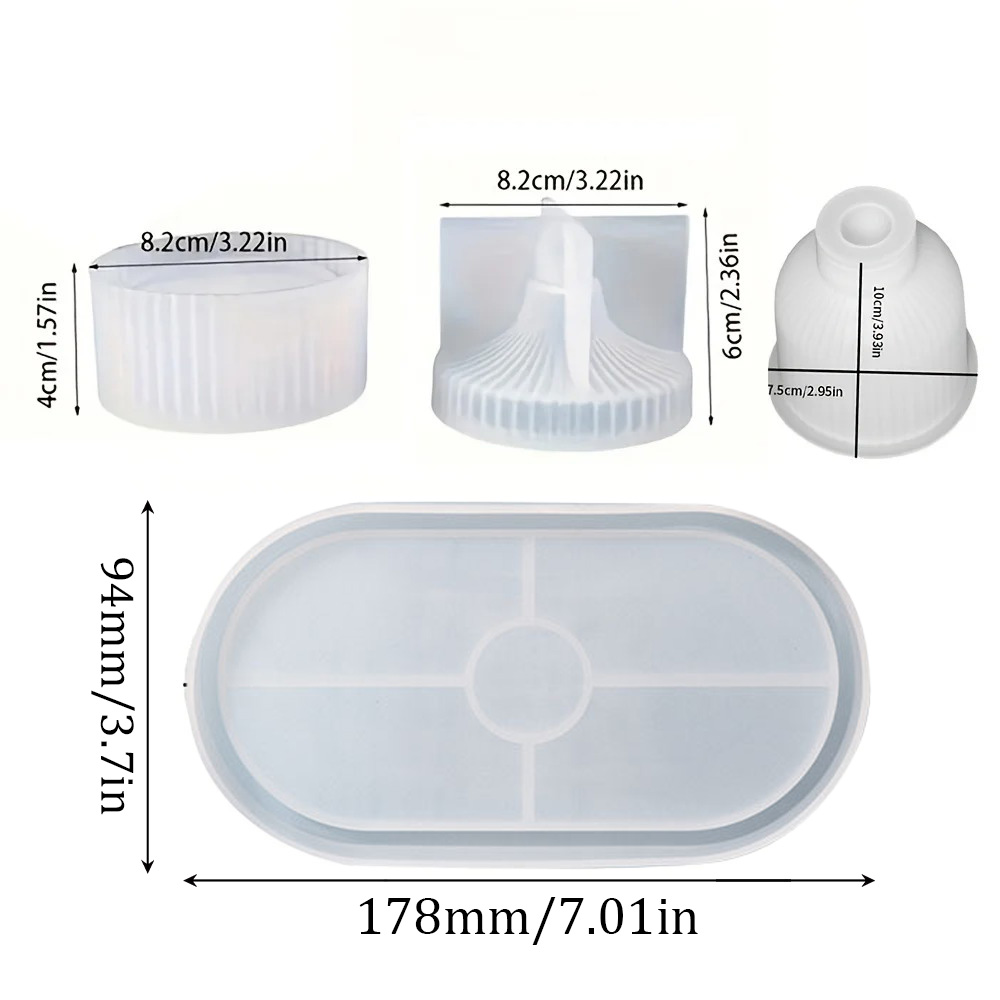 4 stuks siliconen mallen ovale - Resin Art Tray recensie en prijs